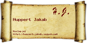 Huppert Jakab névjegykártya